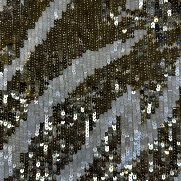 NWT Mini Dress Size 8 | Prelude White and Gold pearl & Sequin Tank Dress. - Picture 4 of 12